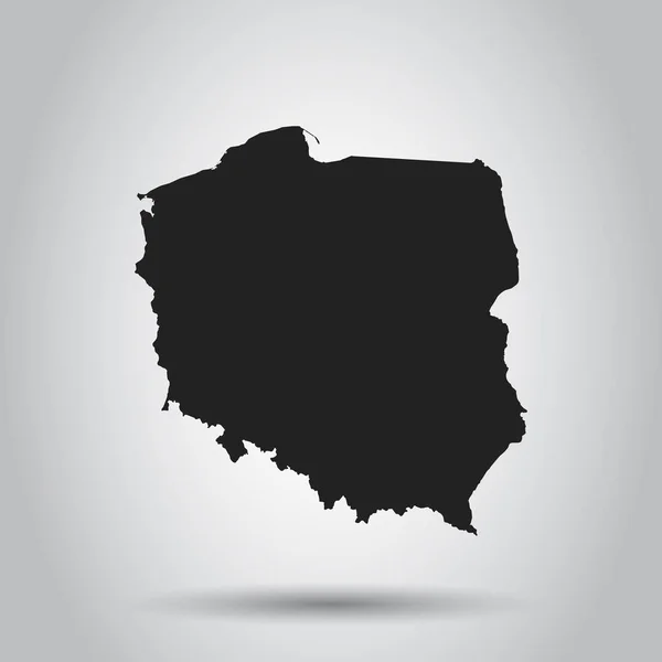 Pologne carte vectorielle. Icône noire sur fond blanc . — Image vectorielle