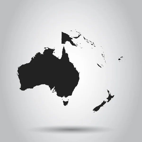 Australien och Oceanien Kartikon. Flat vektorillustration. Austra — Stock vektor