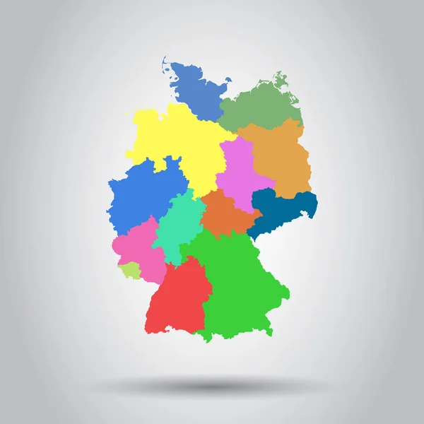 Germany map with federal states icon. Flat vector illustration. — Stock Vector