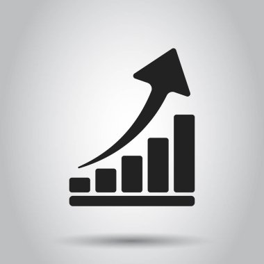 Büyüme grafik simgesini. Diyagram düz vektör çizim büyümek. Busine