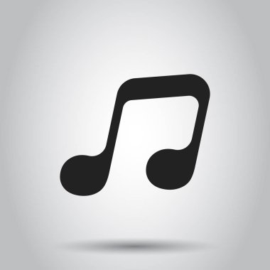 Vektör müzik simgesi. Ses Not illüstrasyon. İş basit düz