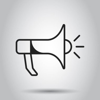 Megafon düz vektör simgesi. Megafon sembolü logo illüstrasyon. B