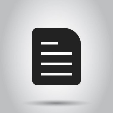 Belge düz vektör simgesi. Arşiv veri dosyası sembol logo illustr