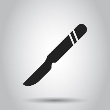 Tıbbi neşter vektör simgesi. Hastane cerrahi bıçak işareti illustr