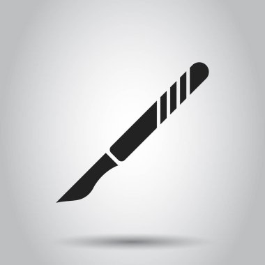 Tıbbi neşter vektör simgesi. Hastane cerrahi bıçak işareti illustr