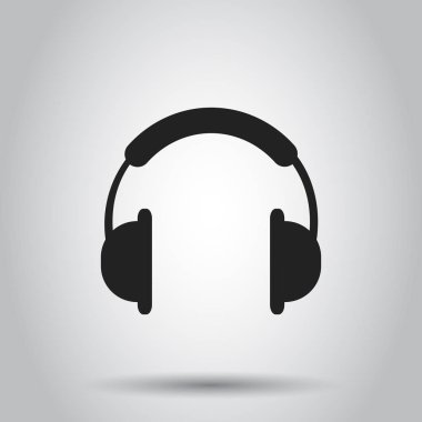 Kulaklık vektör simgesi. Kulaklık kulaklık işareti illüstrasyon. Busin