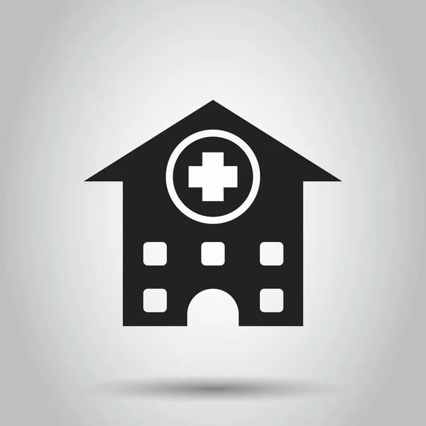 Sjukhusbyggnaden vektor-ikonen. Sjukstuga medicinsk klinik underteckna sjuk — Stock vektor