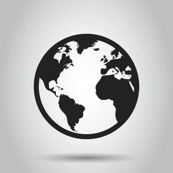 Globo mapa del mundo icono del vector. Tierra redonda plana vector ilustratio — Vector de stock