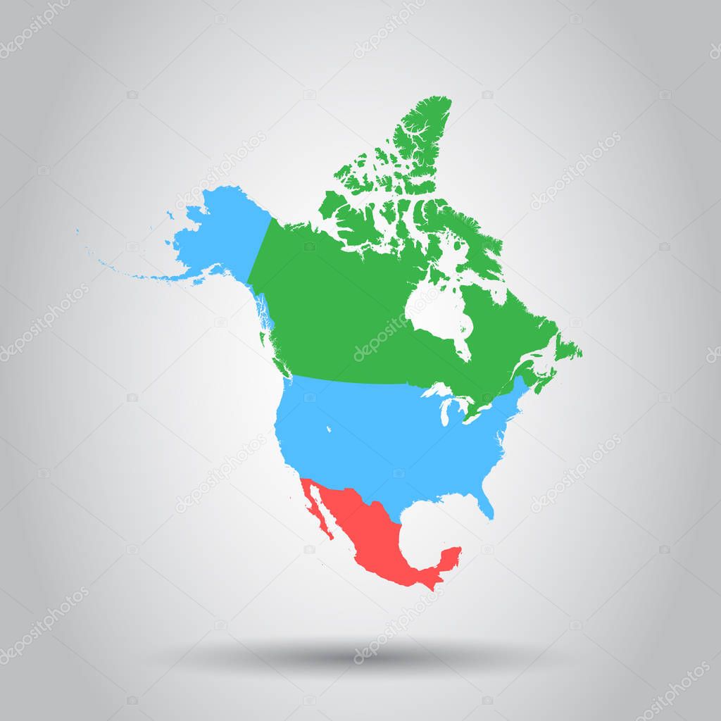 North America map icon. Business cartography concept North Ameri