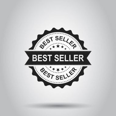 En iyi satıcı grunge lastik damga. Vektör çizim üzerinde beyaz ba