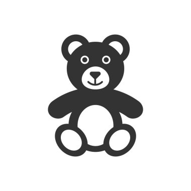 Oyuncak ayı peluş oyuncak simgesi. Vektör çizim. İş kavramı