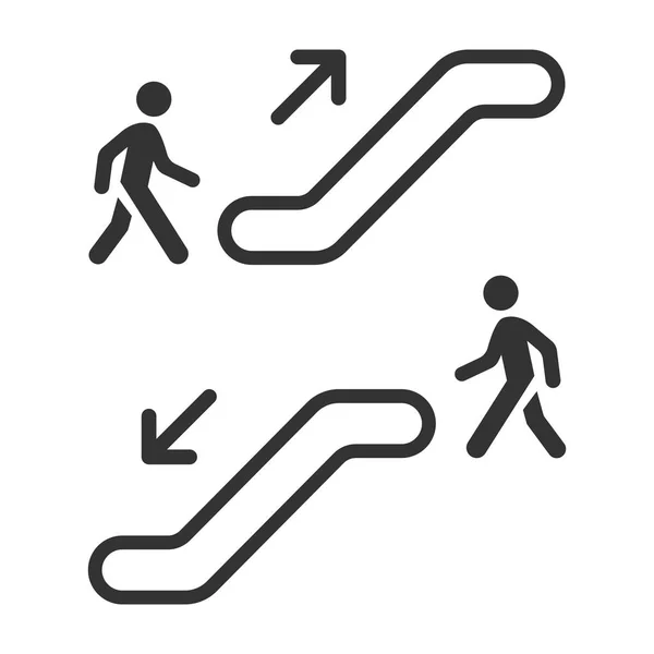 Rolltreppen-Ikone. Vektorillustration. Geschäftskonzept e — Stockvektor