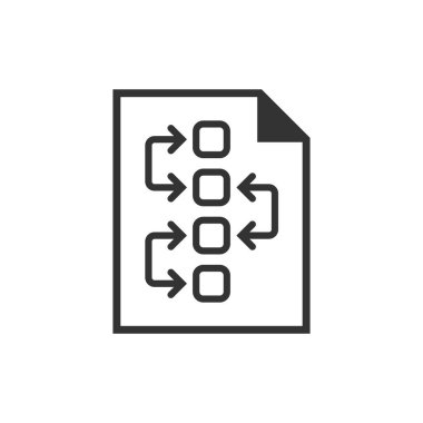 Taktik planı belge simgesi. Vektör çizim. İş Başlat