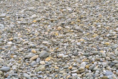 Düzgün yuvarlak çakıl deniz doku arka plan. Bir kumsalda çakıl. 
