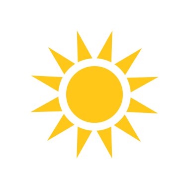 Güneş vektör simgesi. Yaz güneş illüstrasyon izole beyaz 