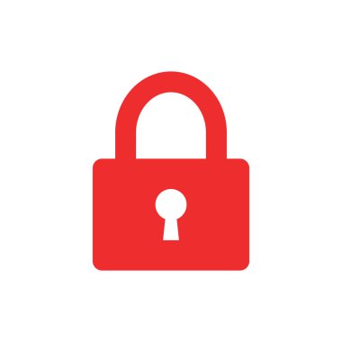 Asma kilit simgesi düz tarzı. Kilitleme, güvenlik illüstrasyon o kilidini