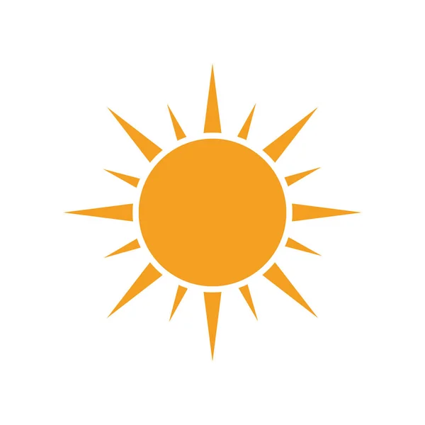 Icône vectorielle solaire. Illustration du soleil d'été sur blanc isolé — Image vectorielle