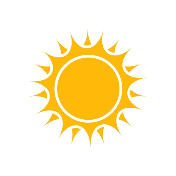 Ícone do vetor solar. Ilustração da luz do sol de verão em branco isolado — Vetor de Stock