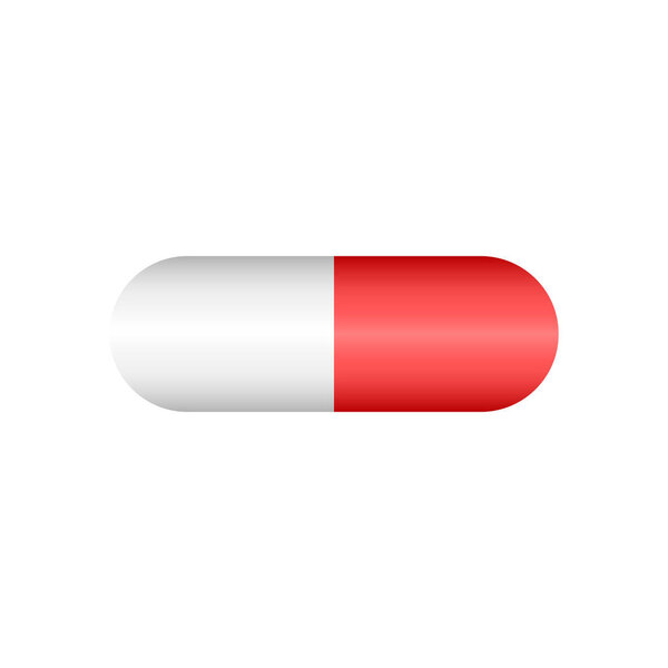 Pill vector icon in flat style. Tablet illustration on white iso