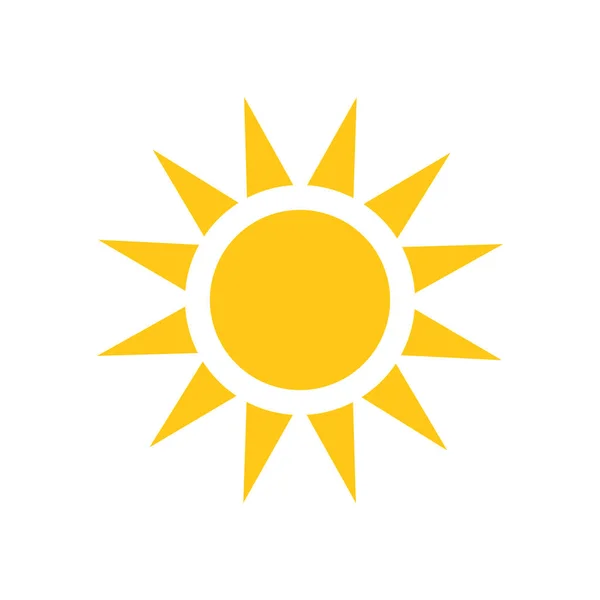 太陽はベクトル アイコンです。分離された白の夏日照図 — ストックベクタ