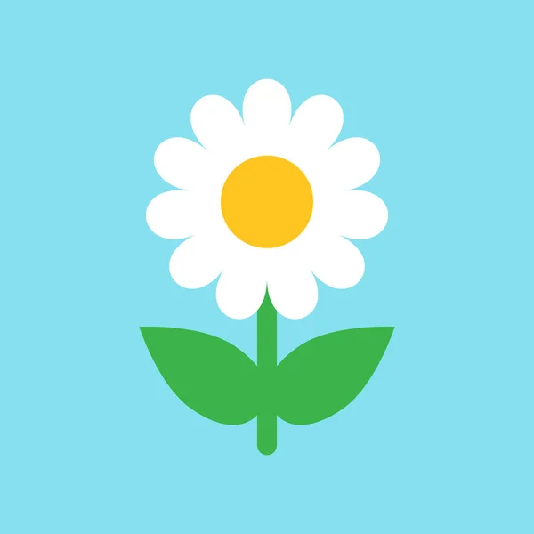 Icône vectorielle fleur de camomille dans un style plat. Illustration de marguerite o — Image vectorielle