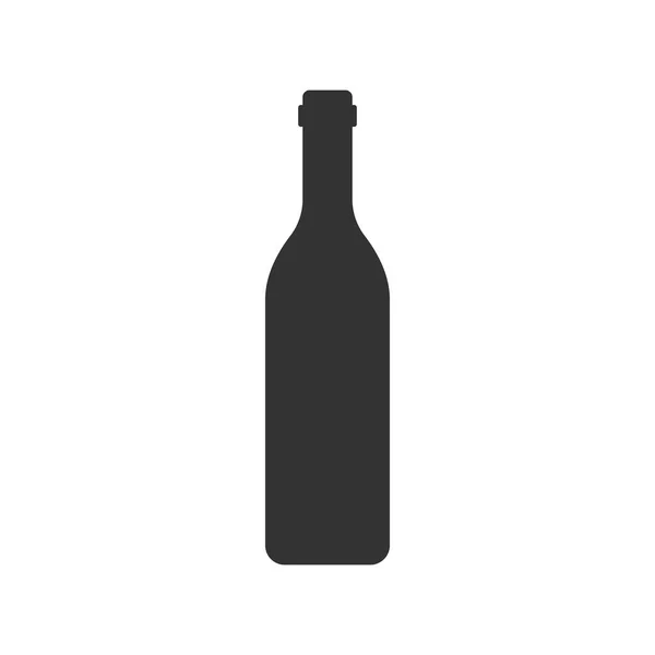 Icono de botella de vino en estilo plano. Ilustración botella de alcohol en w — Archivo Imágenes Vectoriales