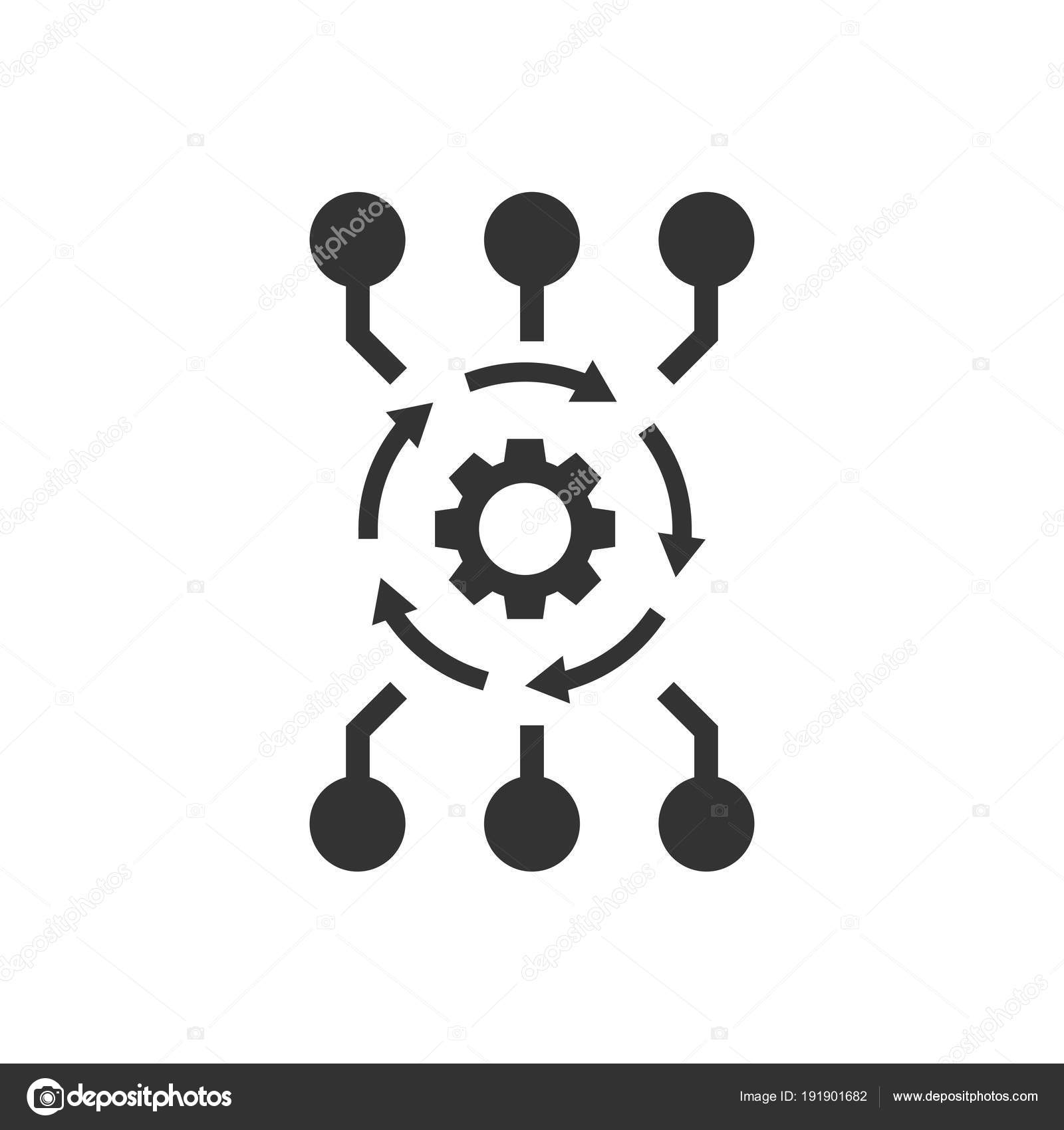Algorithm api software vector icon in flat style. Business gear Stock ...