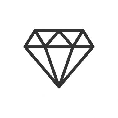 Elmas mücevher mücevher vektör simgesi düz stil. Elmas taş Il