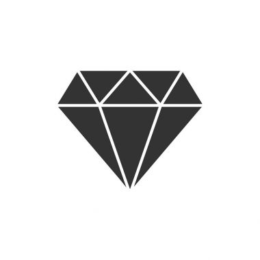 Elmas mücevher mücevher vektör simgesi düz stil. Elmas taş Il