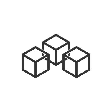 Blockchain teknoloji vektör simge düz tarzı. Şifreleme cu