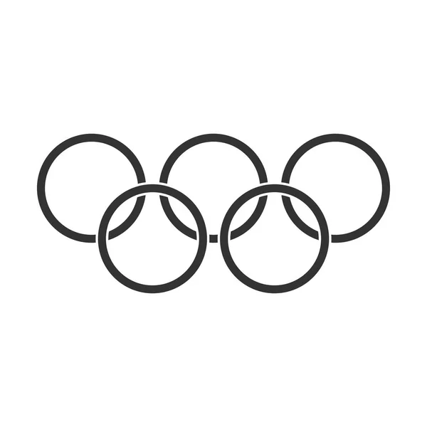 Olimpia gyűrűk vektoros lapos stílusú ikon. Diákolimpia szimbólum azt — Stock Vector