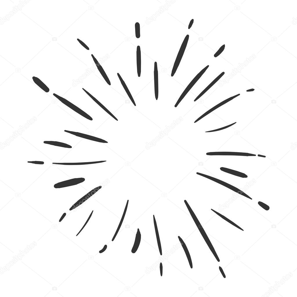 Download Vintage sunburst vector icon. Sun sketch burst doodle illustrati — Stock Vector © sanek13744 ...