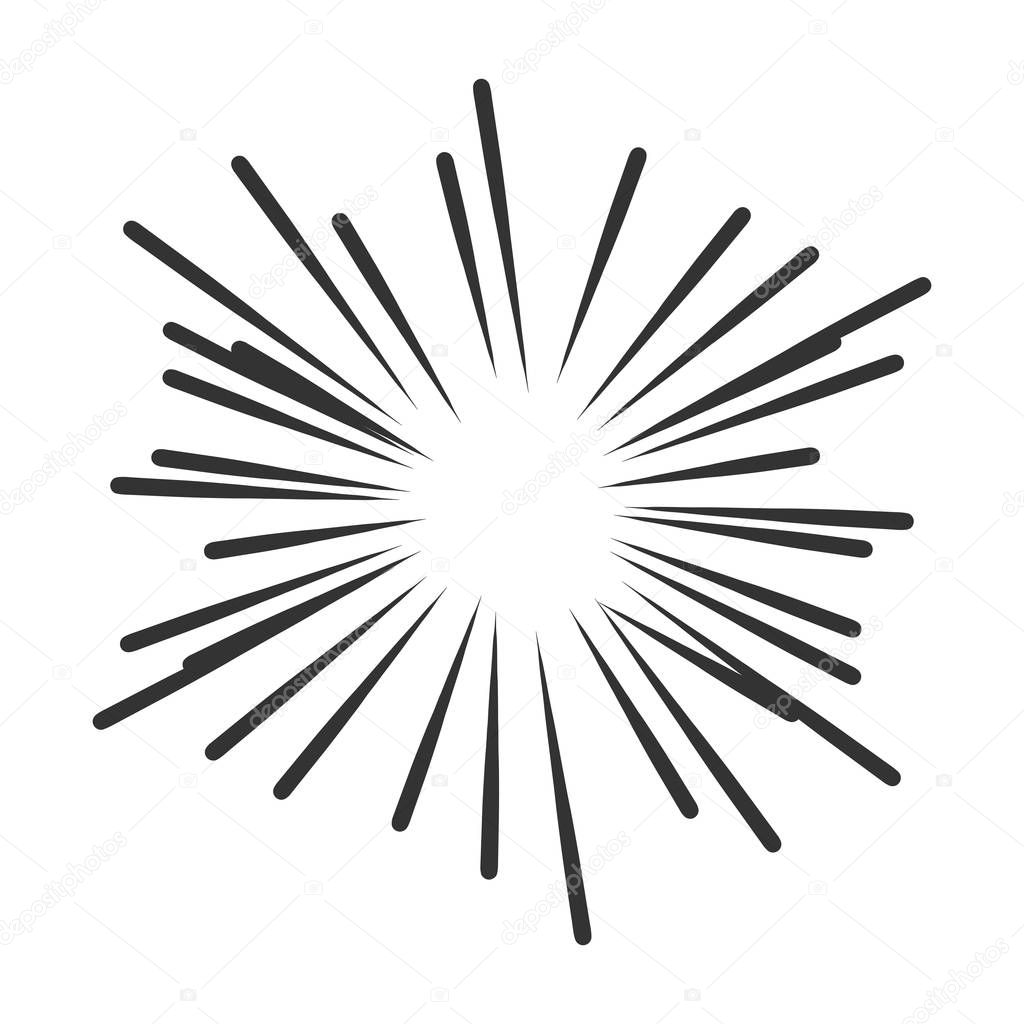 Vintage Sunburst Vector Icon Sun Sketch Burst Doodle Illustrati