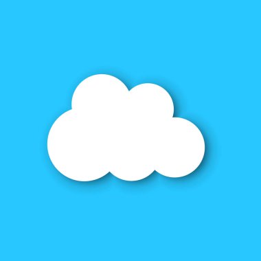 Kağıt bulutlar üzerinde mavi bir gökyüzü. Artoon kağıt bulut illüstrasyon ba