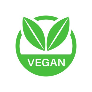 Vegan etiket rozet vektör simgesi düz stil. Vejetaryen damga Il