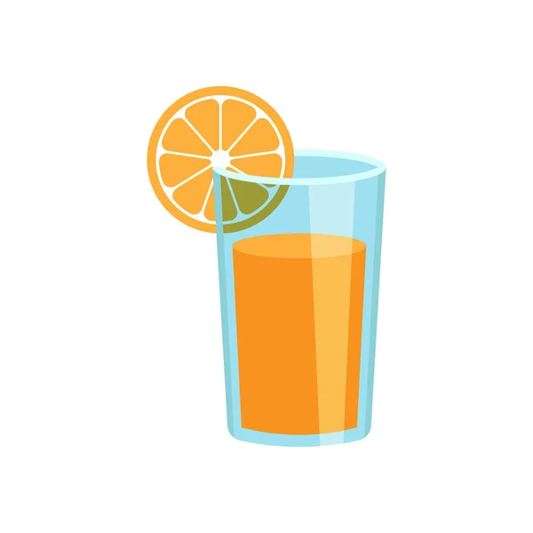 Icône vectorielle de jus de fruits orange dans un style plat. Orange agrumes bite — Image vectorielle