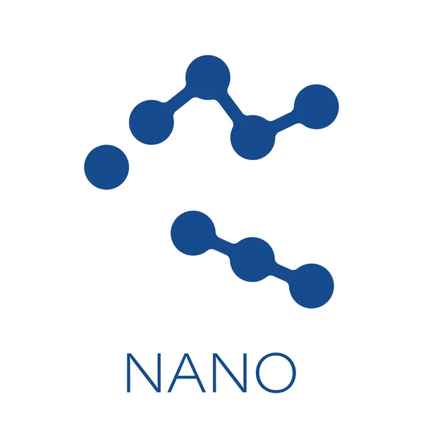 Icono de vector de estructura molecular en estilo plano. Nano cripto dinero — Vector de stock