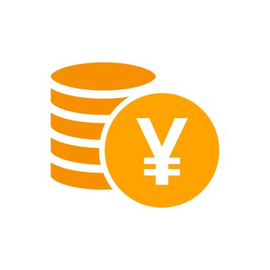Yen, yuan para para birimi vektör simge düz tarzı. Yen sikke sym