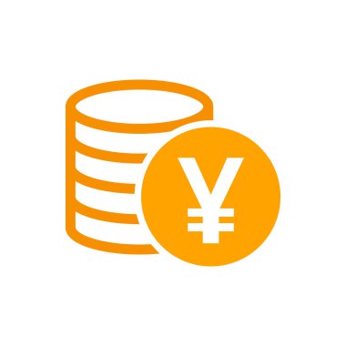 Yen, yuan para para birimi vektör simge düz tarzı. Yen sikke sym