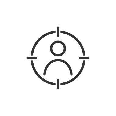 Hedef kitleye simgesini düz stil. Hedef strateji pazarlama Il