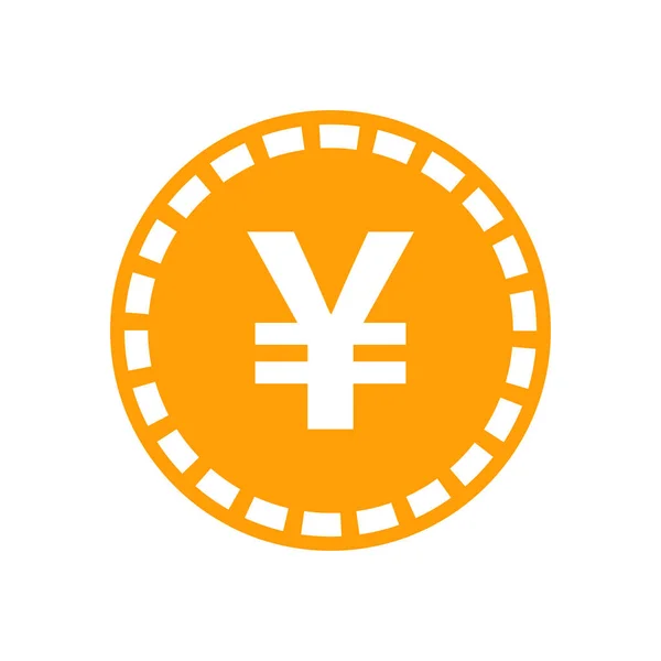 Yen, yuan money currency vector icon in flat style. Yen coin sym — Stock Vector