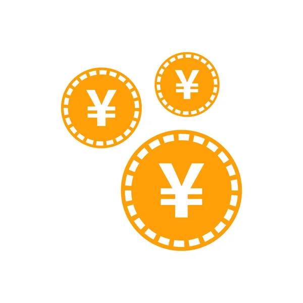 Yen, de yuan geld valuta vector pictogram in vlakke stijl. Yen munt sym — Stockvector