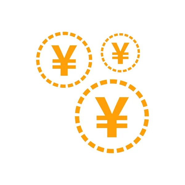 Yen, de yuan geld valuta vector pictogram in vlakke stijl. Yen munt sym — Stockvector