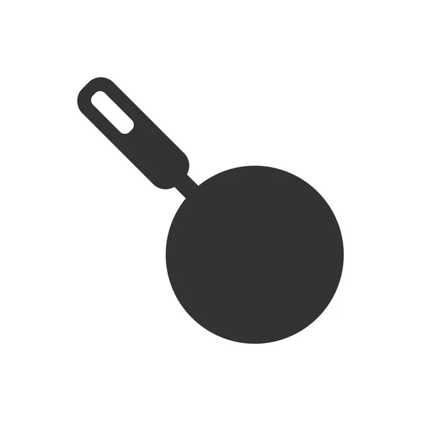 Icono de sartén en estilo plano. ilustración de la sartén de cocina en blanco — Vector de stock