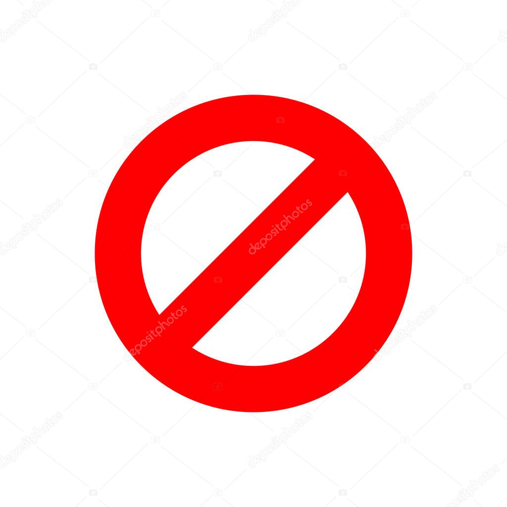 Stop sign vector icon in flat style. Danger symbol illustration 