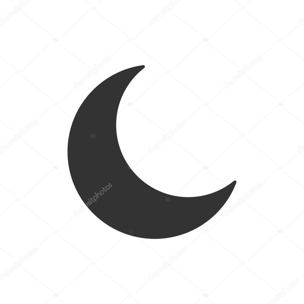 Nighttime moon vector icon in flat style. Lunar night illustrati