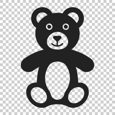 Oyuncak ayı peluş oyuncak simgesi. Vektör illüstrasyon izole trans üzerinde