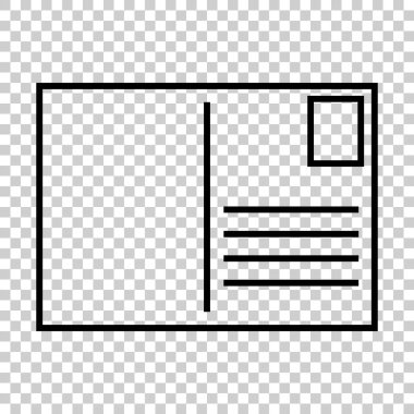 Kartpostal Zarf simgesi. Vektör illüstrasyon izole transpar üzerinde