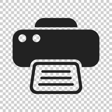 Yazıcı simgesi. Vektör illüstrasyon izole şeffaf backgr üzerinde