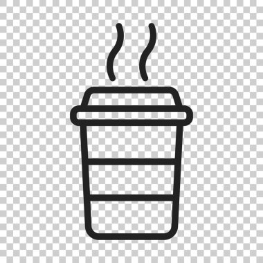 Kahve fincanı simge. Vektör illüstrasyon izole şeffaf bac üzerinde